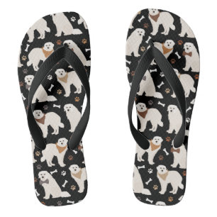 Chinelos Great Pyrenees Paws and Bones Flip Flops