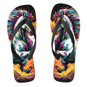 Chinelos Groovy Vintage Race Horse Pop Art