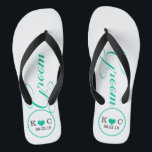 Chinelos Grupo Personalizado (aqua)<br><div class="desc">Diversão,  chinelos de casamento personalizados</div>