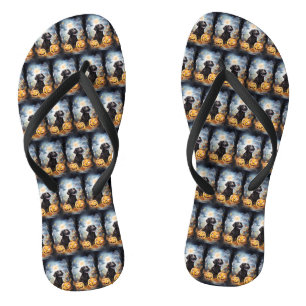 Chinelos Halloween Nova Escotia Com Pumpkins Assustado