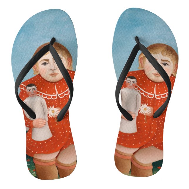 Chinelos Henri Rousseau - Criança com uma Doll (Pé da cama)