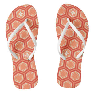 Chinelos Hexagonal Kimono Impressão, Mandarin Orange
