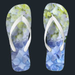 Chinelos Hortênsias<br><div class="desc">hortênsias azuis roxas e verdes divertidas e românticas - foto do meu jardim</div>