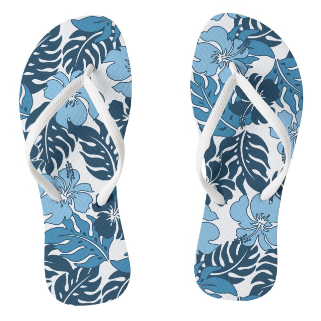 Chinelos Huakini Bay Havaiano Hibiscus Vintage Floral (Pé da cama)