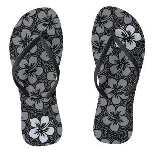 Chinelos Ilha Floral Hawaiian Accent Hibiscus Pinstriped