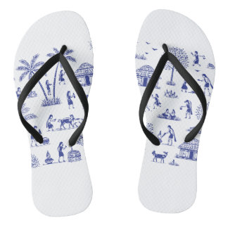 Chinelos Ilustração Tribal Indiana Arte Warli