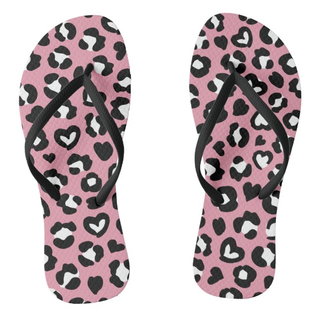 Chinelos Impressão Animal, Leopardo Rosa, Manchas de Chita, (Pé da cama)