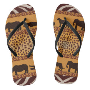 Chinelos Impressão Animal Padrão Africano de Chita Moderna