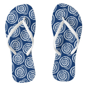 Chinelos Impressão, Azul Cobalto e Branco