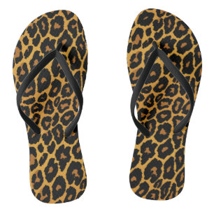 Chinelos Impressão de leopardo com gradiente dourado