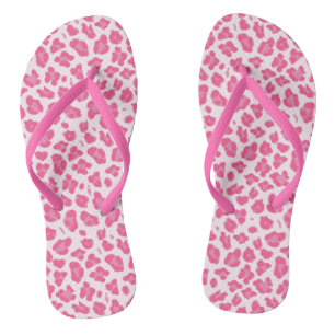 Chinelos Impressão de Leopardo Rosa-Quente Divertida
