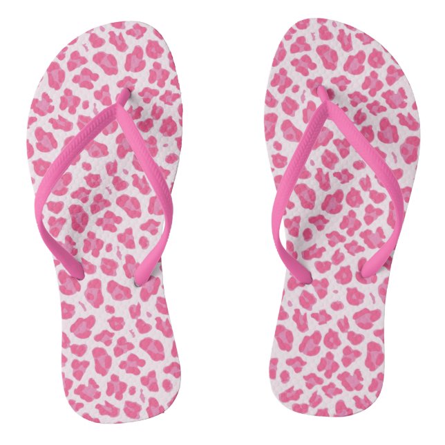 Chinelos Impressão de Leopardo Rosa-Quente Divertida (Pé da cama)