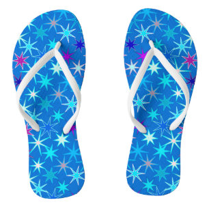 Chinelos Impressão de Starburst Moderno, Azul Ceruliano Pro