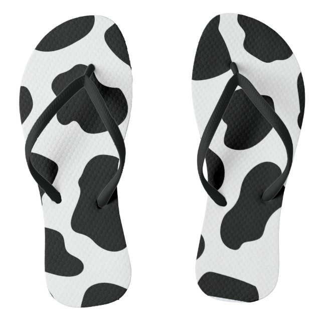 Chinelos Impressão de vaca preto e branco (Pé da cama)