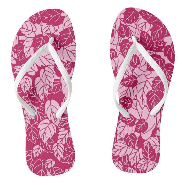 Chinelos Impressão, Fuchsia e Rosas claro japonesas (Pé da cama)