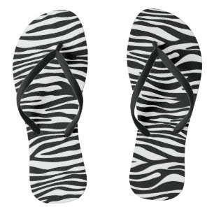 Chinelos Impressão Zebra, Banhas Zebra, Preto E Branco