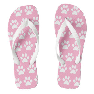 Chinelos Impressões de Pata de Cachorro Padrão Fofo Rosa Ve