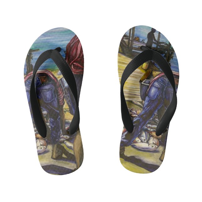 Chinelos Infantis A Captura da Manhã, Harbor Island, Bahamas (Pé da cama)