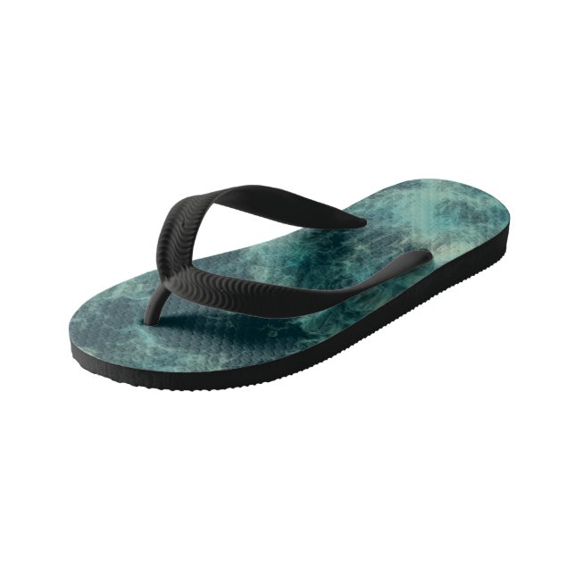 Chinelos Infantis Abstrato Teal (Inclinado)