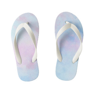 Chinelos Infantis Aquarela Sonhadora Rosa Azul Turquesa