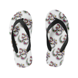 Chinelos Infantis Arte do Símbolo Floral Namaste