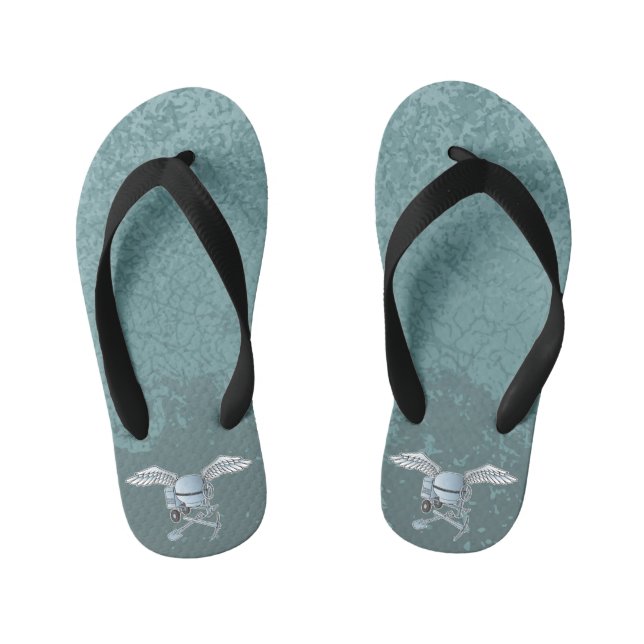 Chinelos Infantis Betoneira azul-cinza (Pé da cama)