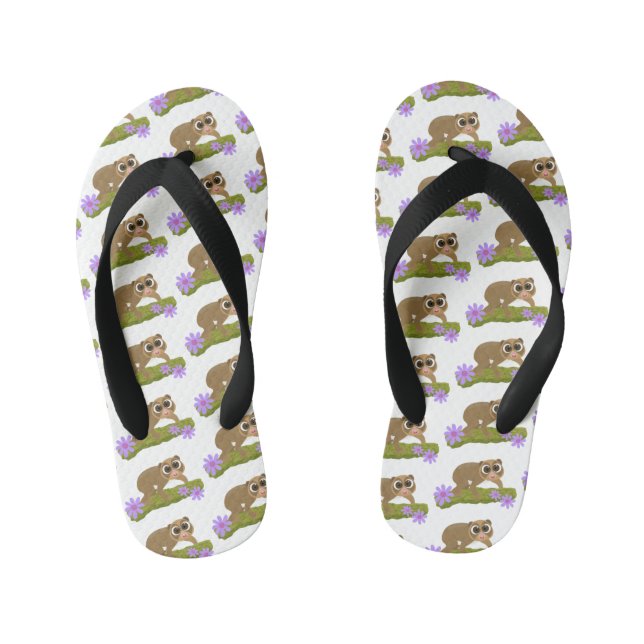 Chinelos Infantis Bons e felizes loris em desenhos animados (Pé da cama)