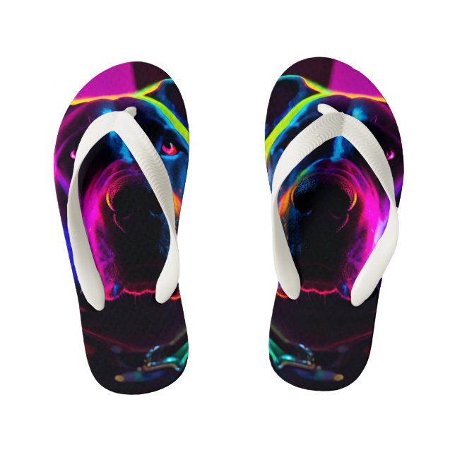 Chinelos Infantis cão neon (Pé da cama)
