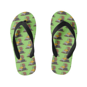 Chinelos Infantis Cartoon buldozer engraçado