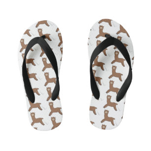 Chinelos Infantis Cartoon castanho-branco e bonito