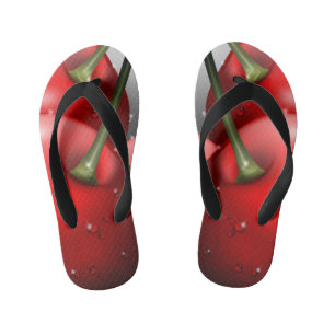 Chinelos Infantis Cerejas com gotas de areia