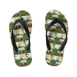 Chinelos Infantis Colagem de Fotos de Vacas Highland,
