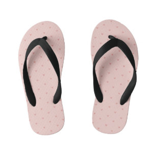 Chinelos Infantis Corações Cor-de-Rosa Pastel Adoráveis