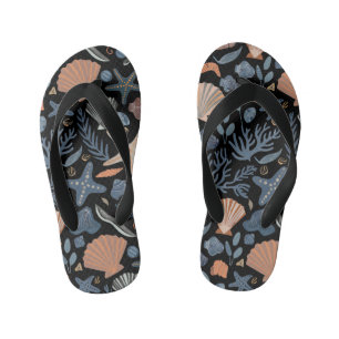 Chinelos Infantis Coral de Cadeias de Cadeias