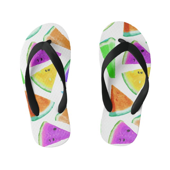 Chinelos Infantis Criação de Padrão de Melancia 6 (Pé da cama)