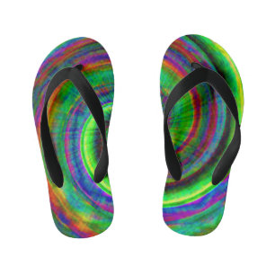 Chinelos Infantis Crianças Moderna Grunge Espiral Arco-Íris Tie Dye