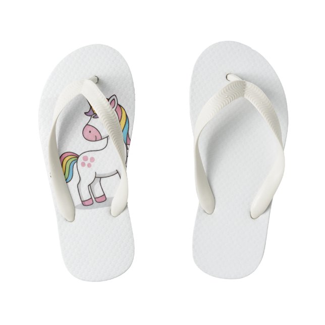 Chinelos Infantis Cute Magical Pink Unicorn Kids Summer Flip Flops (Pé da cama)