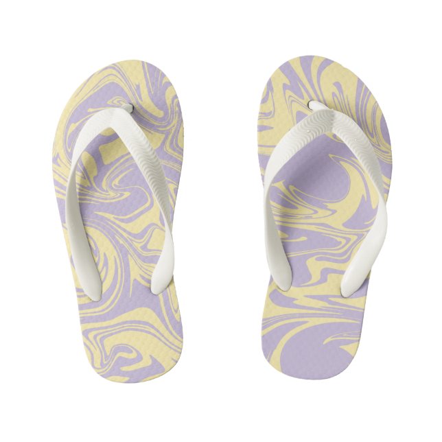 Chinelos Infantis Derramar - Pastel Amarelo e Roxo (Pé da cama)