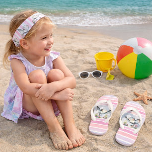 Chinelos Infantis Design de Praia Infantil de Raia Cute Subaquática