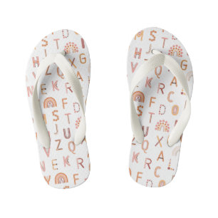 Chinelos Infantis Diversão do Rainbow Alphabet Pattern