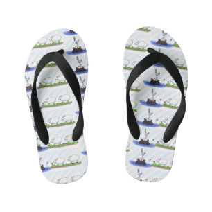 Chinelos Infantis Engraçado hippo birdie duas ovelhas