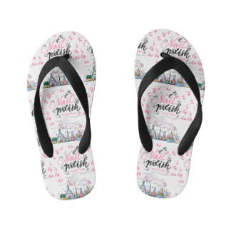 Chinelos Infantis estilo decorativo de salão do unhas