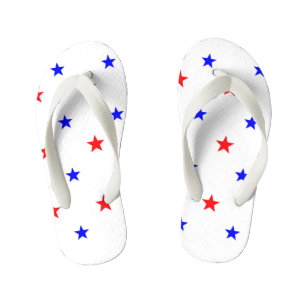 Chinelos Infantis Estrelas Vermelhas e Azuis - Padrão do Céu Estrela