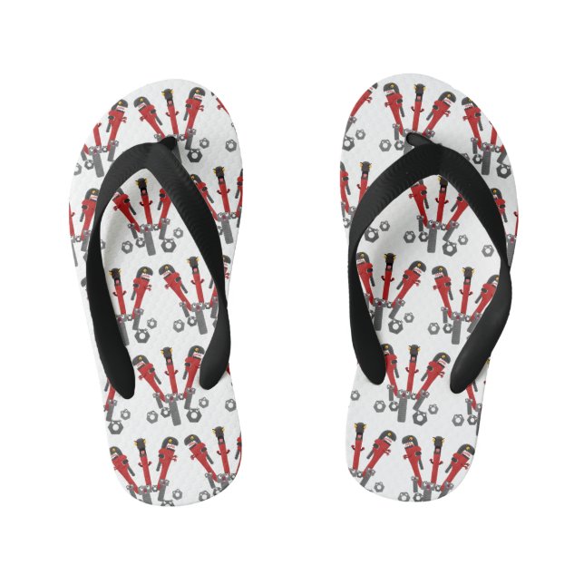 Chinelos Infantis Ferramentas de monstros de chave de fenda engraçad (Pé da cama)