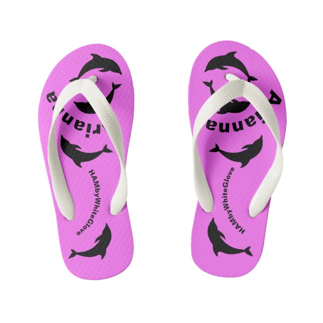 Chinelos Infantis Flip-Flops HAMbWG - Golfinhos (Pé da cama)