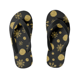 Chinelos Infantis Flocos de Neve Dourados 2