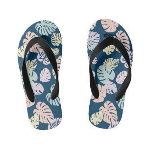 Chinelos Infantis Folhas Tropicais Multicoloridas 4