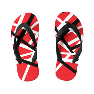 Chinelos Infantis Gráficos Vermelho, Preto e Branco 