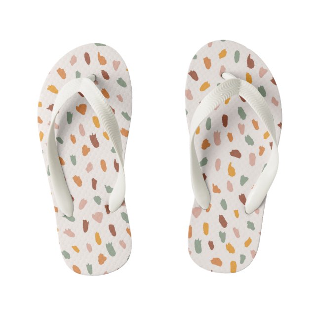Chinelos Infantis Happy Coloured Dot Shapes Pattern Slippers (Pé da cama)