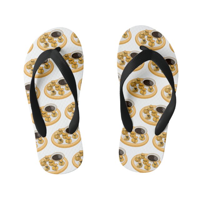 Chinelos Infantis Ilustração de desenho animado de camarão tailandês (Pé da cama)